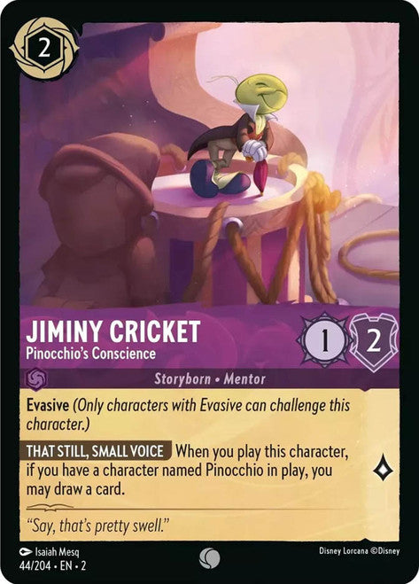 Carta Jiminy Cricket - Pinocchio's Conscience,Set Rise of the Floodborn , Número de Tarjeta 44 , Color Amethyst, Rarity Common