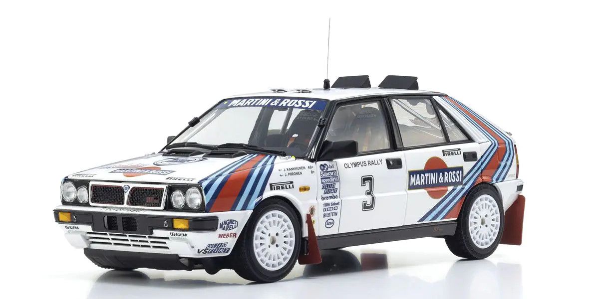 Kyosho - Original 1/18scale Lancia Delta HF 4WD Winner Rally Olympus 1987 #3, escala 1:18