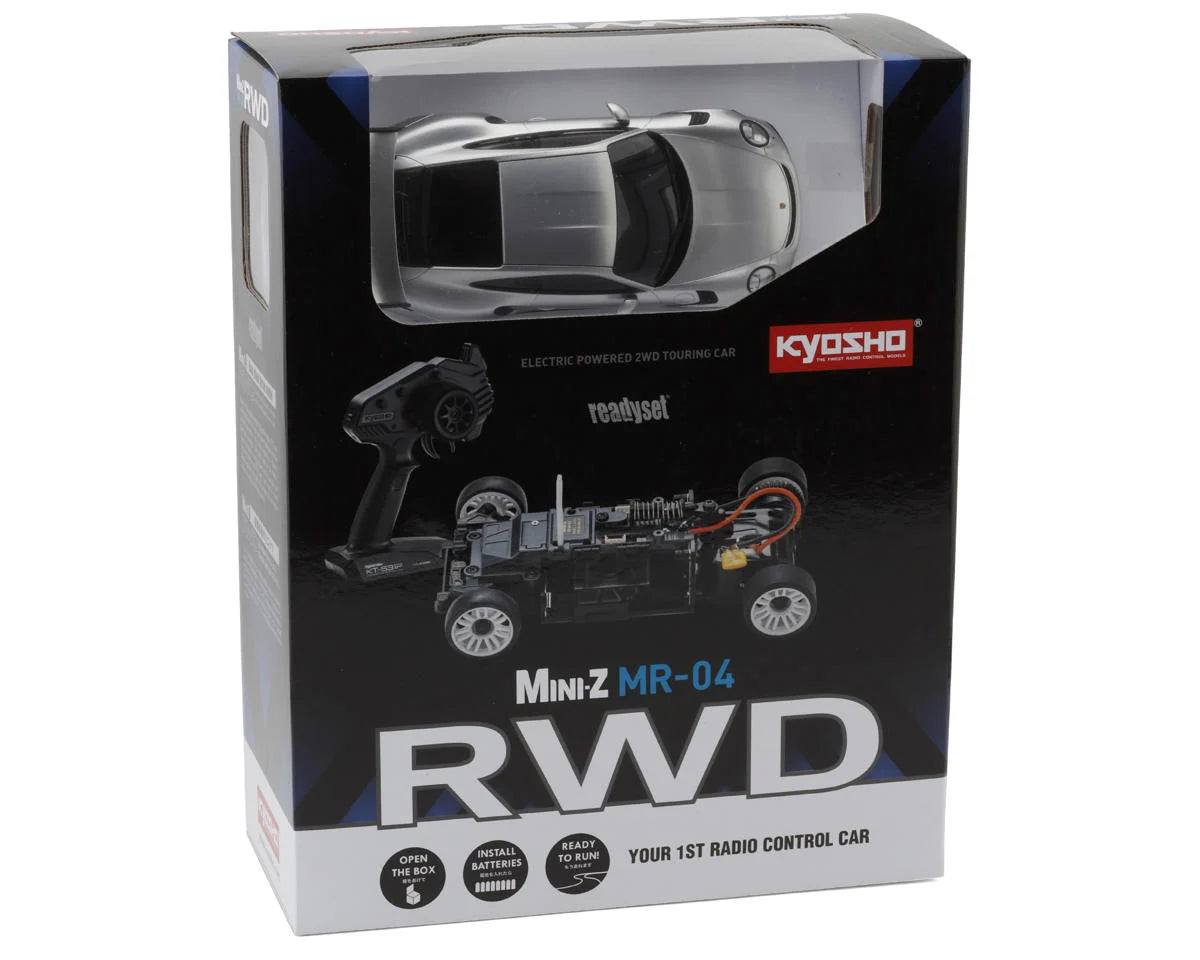 Kyosho - MINI-Z RWD MR-04 readyset Porsche 911 GT3 RS GT Silver Metallic