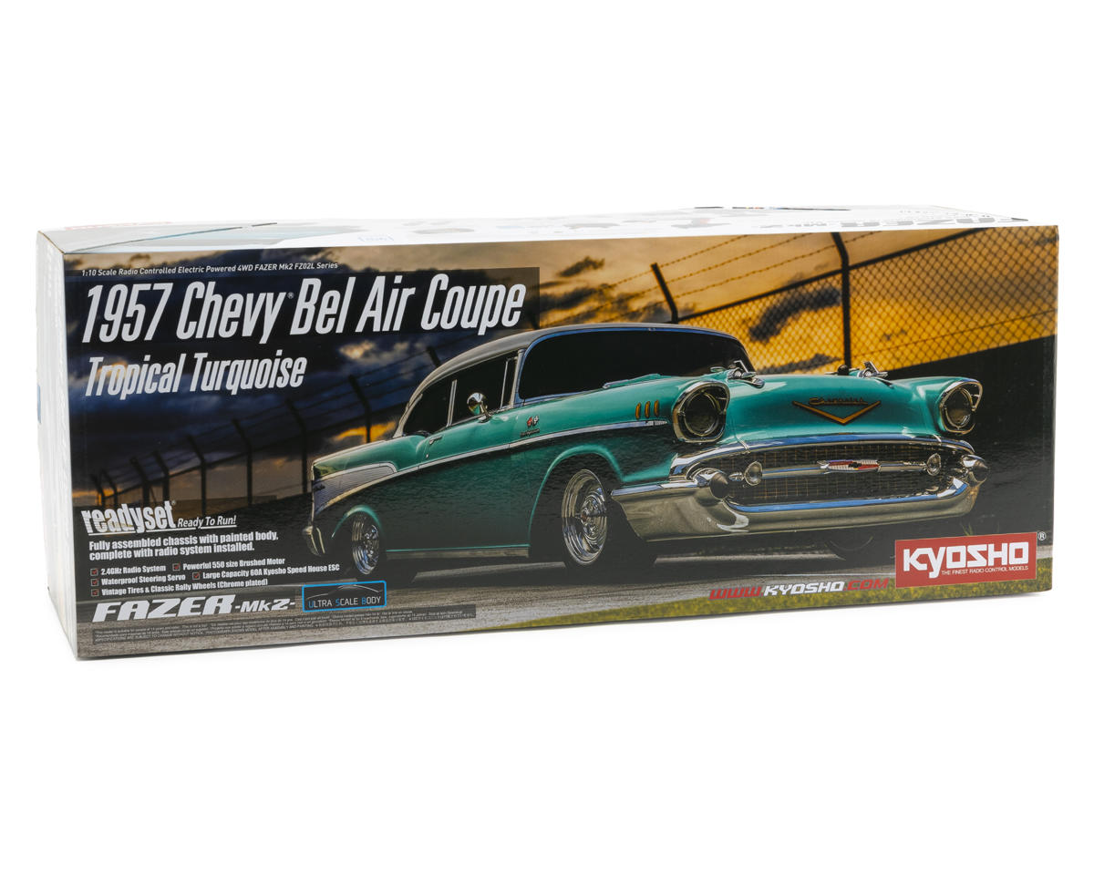 Kyosho - 1:10 Scale Radio Controlled Electric Powered 4WD FAZER Mk2 FZ02L Series readyset 1957 Chevy® Bel Air Coupe Tropical Turquoise