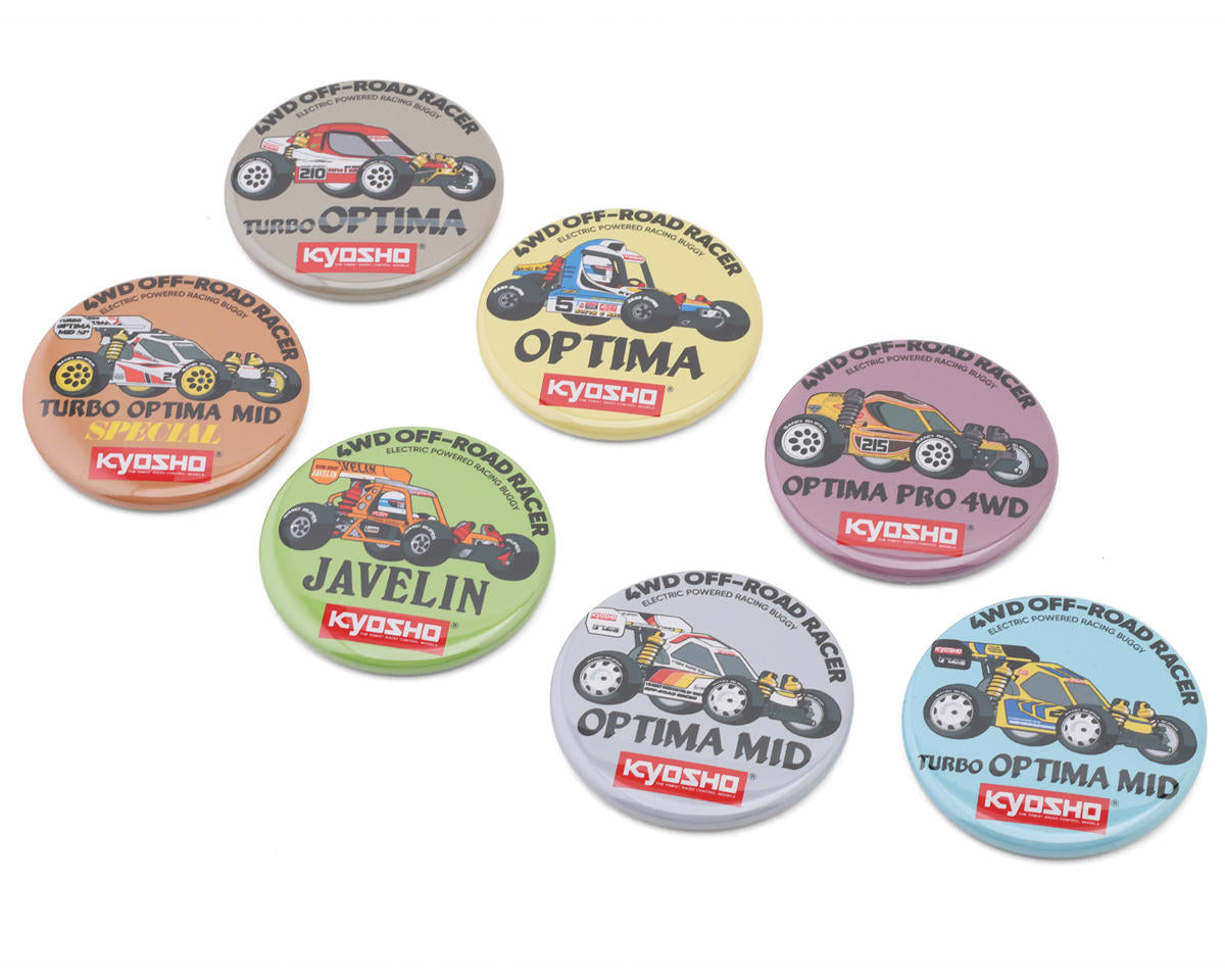 Kyosho - Vintage Buggy 4WD Series Badge Button Assortments Pack (7 Types)