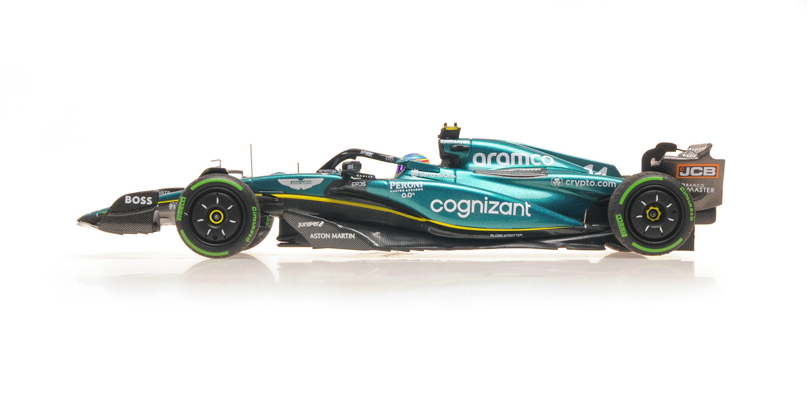 Minichamps - Fernando Alonso Aston Martin AMR23 #14 2do Mónaco GP F1 2023, escala 1:43