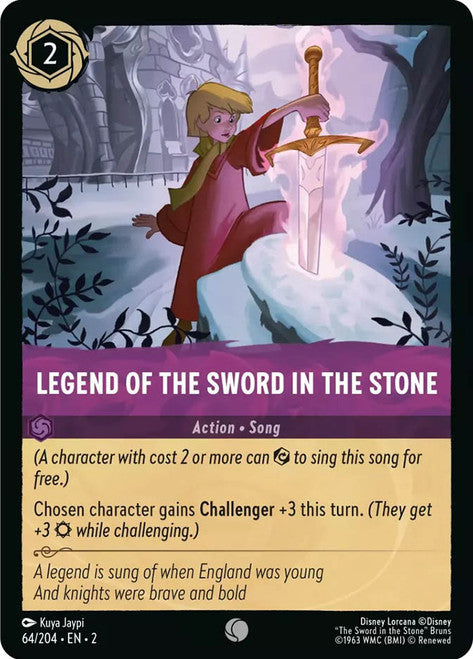 Carta Legend of the Sword in the Stone,Set Rise of the Floodborn , Número de Tarjeta 64 , Color Amethyst, Rarity Common