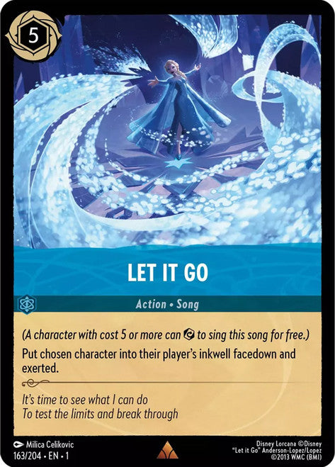Carta Let It Go,Set The First Chapter, Número de Tarjeta 163 , Color Sapphire, Rarity Rare