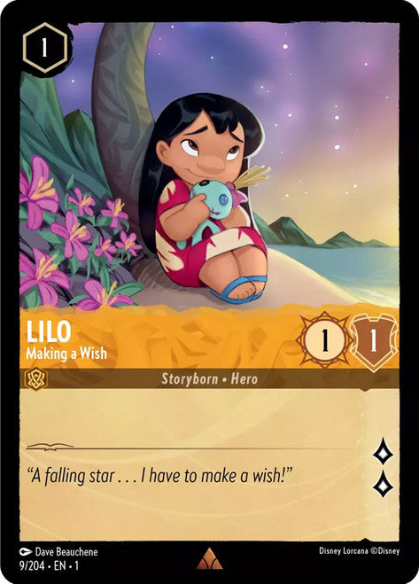 Carta Lilo - Making a Wish,Set The First Chapter, Número de Tarjeta 9 , Color Amber, Rarity Rare