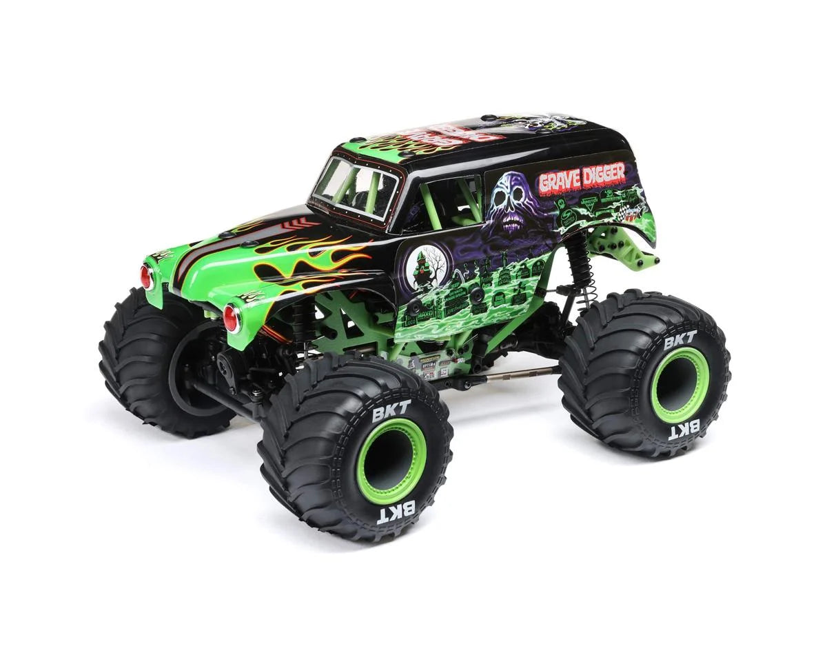 Team Losi - 1/18 Mini LMT Grave Digger 2S 4X4 RTR Brushed Monster Truck (Battery & Charger Included), Green