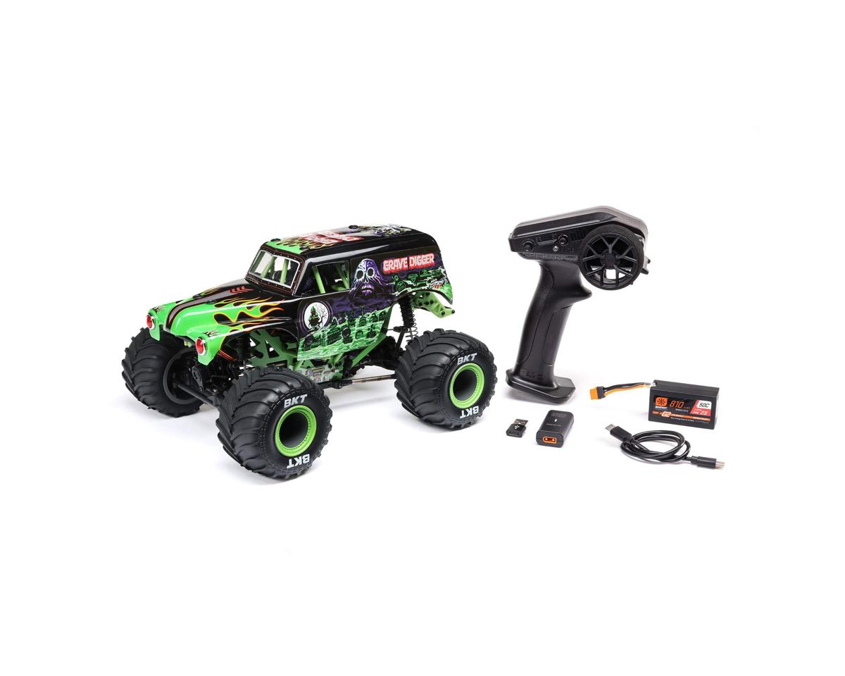 Team Losi - 1/18 Mini LMT Grave Digger 2S 4X4 RTR Brushed Monster Truck (Battery & Charger Included), Green