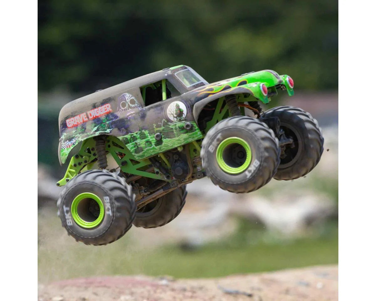 Team Losi - 1/18 Mini LMT Grave Digger 2S 4X4 RTR Brushed Monster Truck (Battery & Charger Included), Green