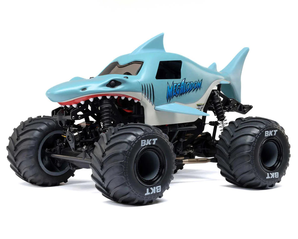 Team Losi - 1/18 Mini LMT Megalodon 2S 4X4 RTR Brushed Monster Truck (Battery & Charger Included), Blue