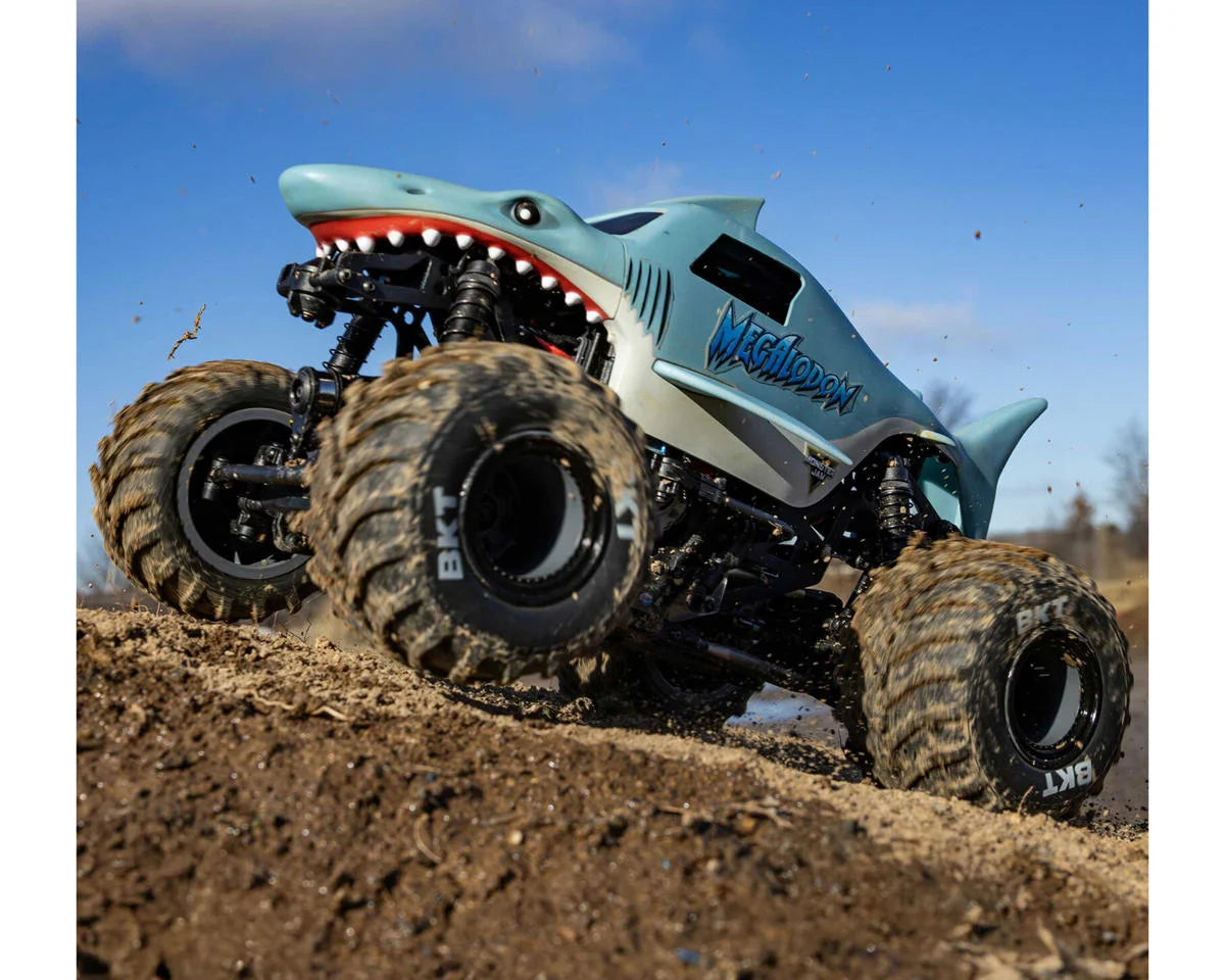 Team Losi - 1/18 Mini LMT Megalodon 2S 4X4 RTR Brushed Monster Truck (Battery & Charger Included), Blue