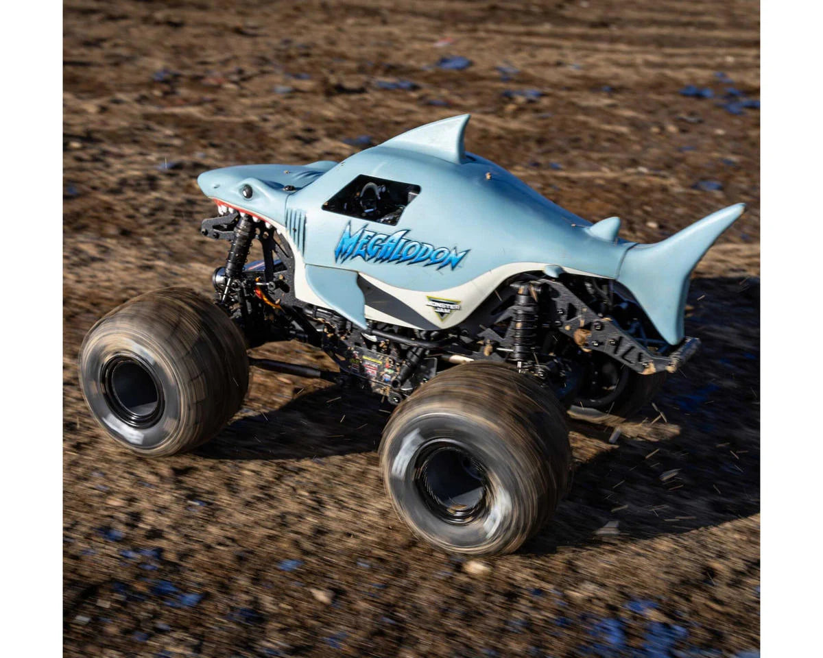 Team Losi - 1/18 Mini LMT Megalodon 2S 4X4 RTR Brushed Monster Truck (Battery & Charger Included), Blue