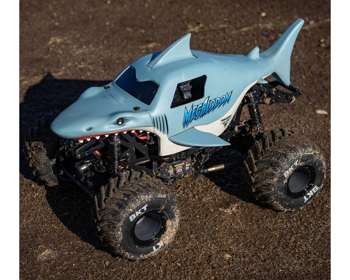 Team Losi - 1/18 Mini LMT Megalodon 2S 4X4 RTR Brushed Monster Truck (Battery & Charger Included), Blue