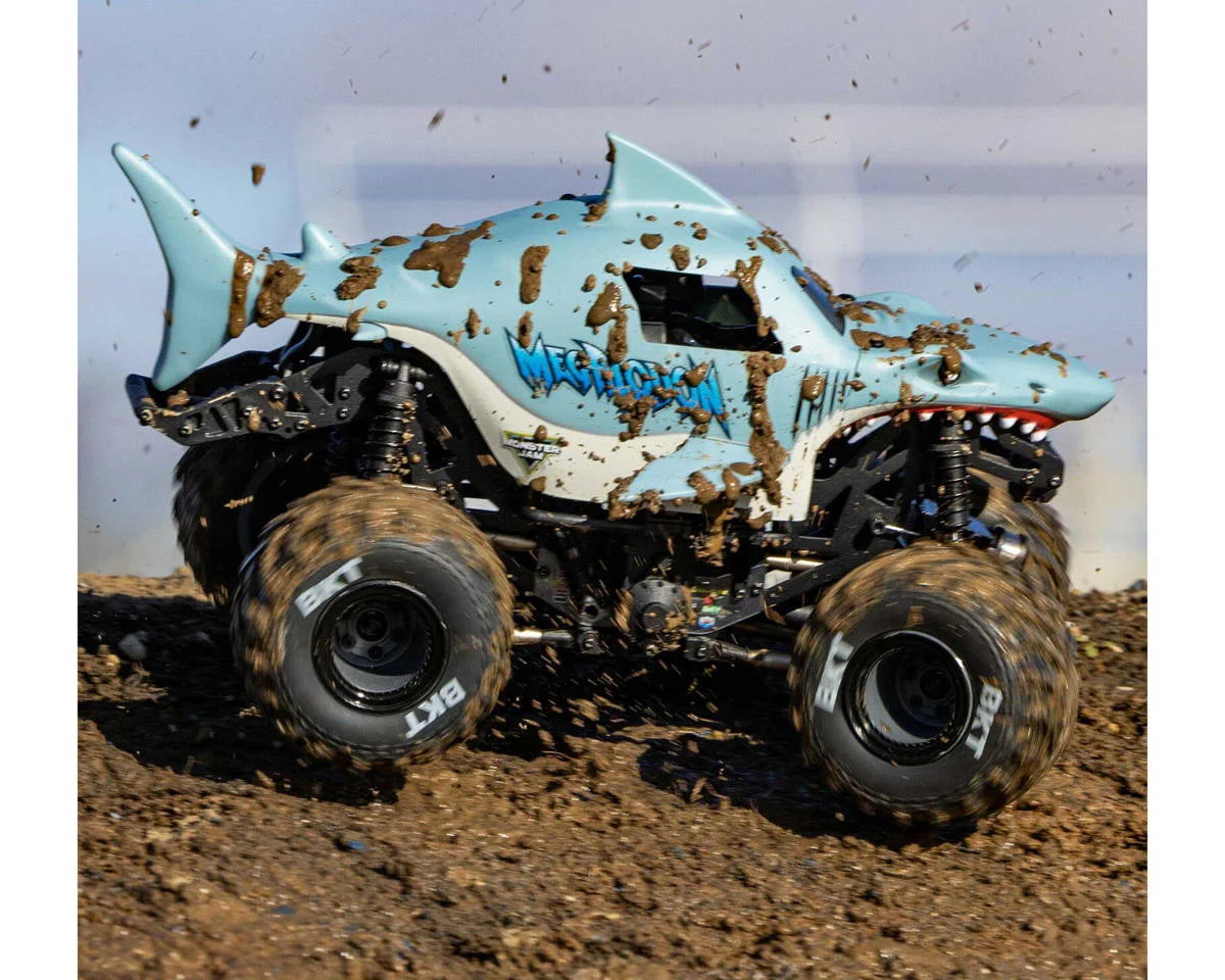 Team Losi - 1/18 Mini LMT Megalodon 2S 4X4 RTR Brushed Monster Truck (Battery & Charger Included), Blue