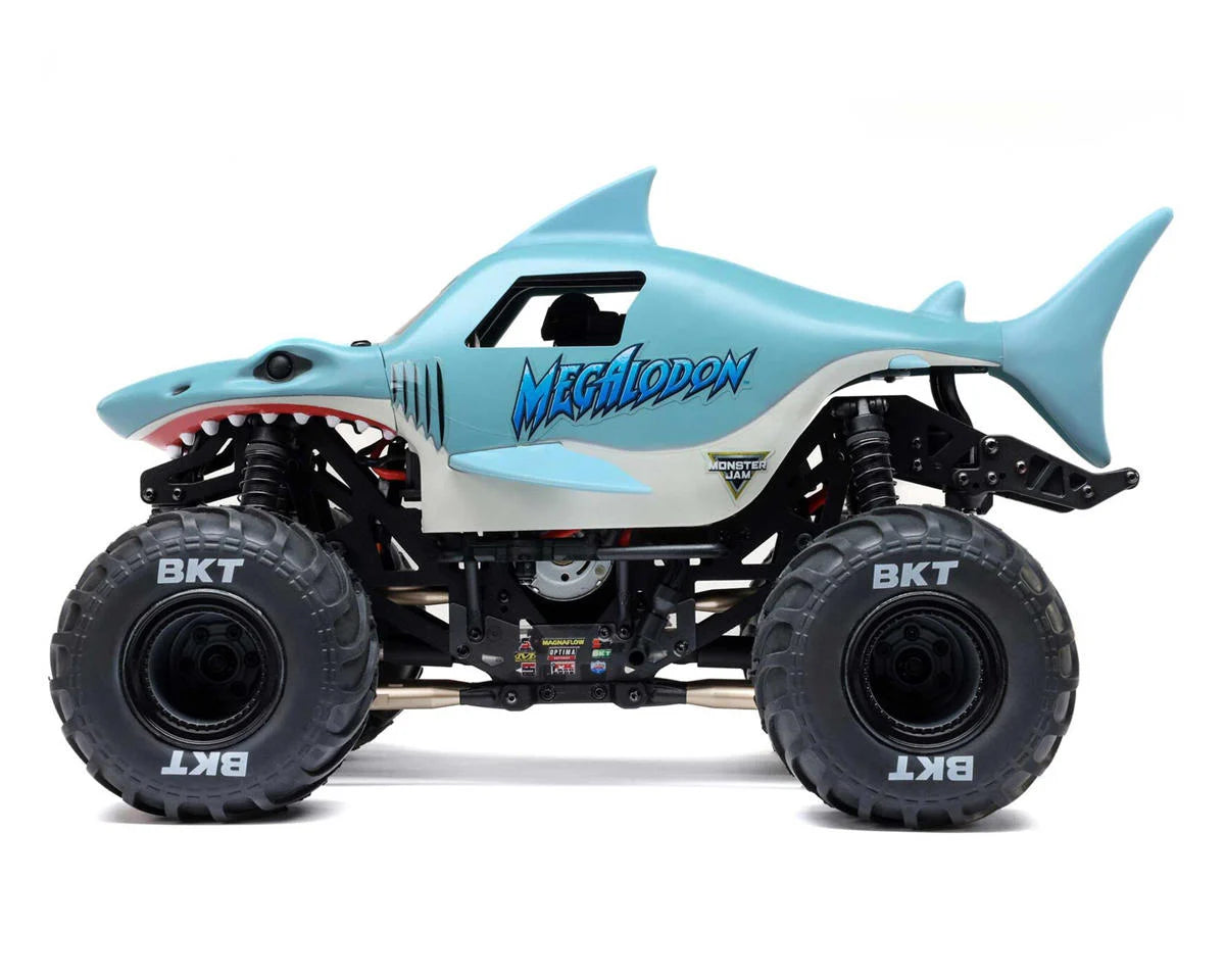 Team Losi - 1/18 Mini LMT Megalodon 2S 4X4 RTR Brushed Monster Truck (Battery & Charger Included), Blue
