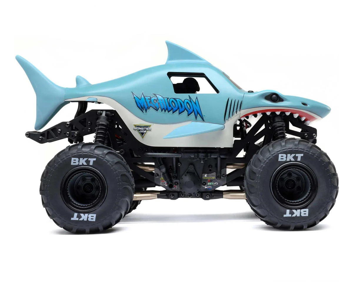 Team Losi - 1/18 Mini LMT Megalodon 2S 4X4 RTR Brushed Monster Truck (Battery & Charger Included), Blue