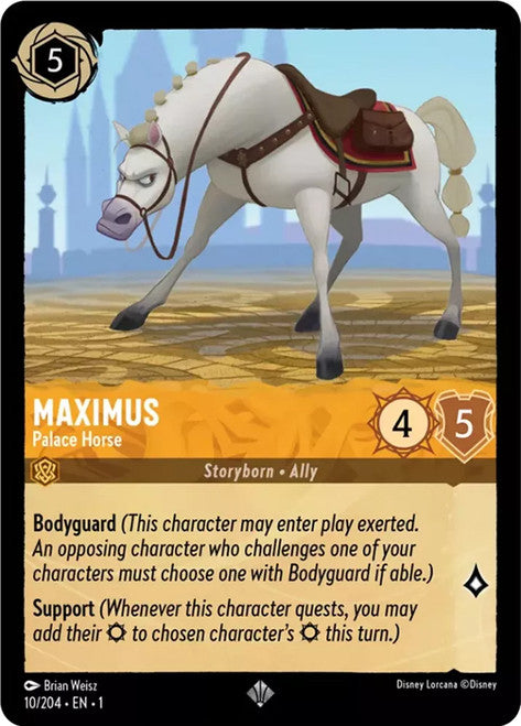Carta Maximus - Palace Horse,Set The First Chapter, Número de Tarjeta 10 , Color Amber, Rarity Super Rare