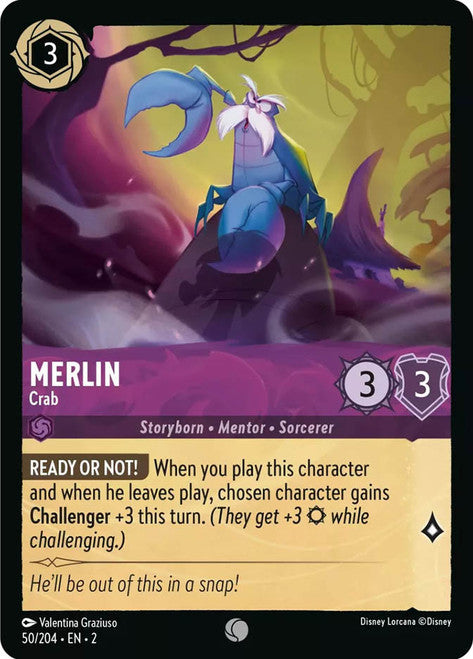 Carta Merlin - Crab,Set Rise of the Floodborn , Número de Tarjeta 50 , Color Amethyst, Rarity Common