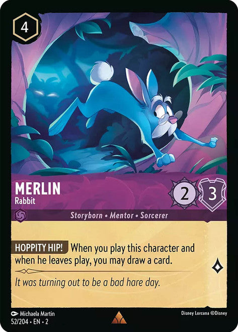 Carta Merlin - Rabbit,Set Rise of the Floodborn , Número de Tarjeta 52 , Color Amethyst, Rarity Rare