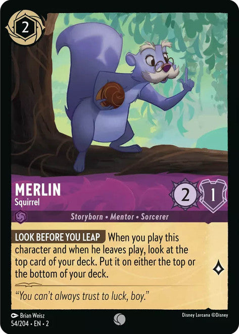 Carta Merlin - Squirrel,Set Rise of the Floodborn , Número de Tarjeta 54 , Color Amethyst, Rarity Common