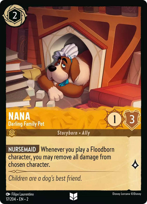 Carta Nana - Darling Family Pet,Set Rise of the Floodborn , Número de Tarjeta 17 , Color Amber, Rarity Uncommon