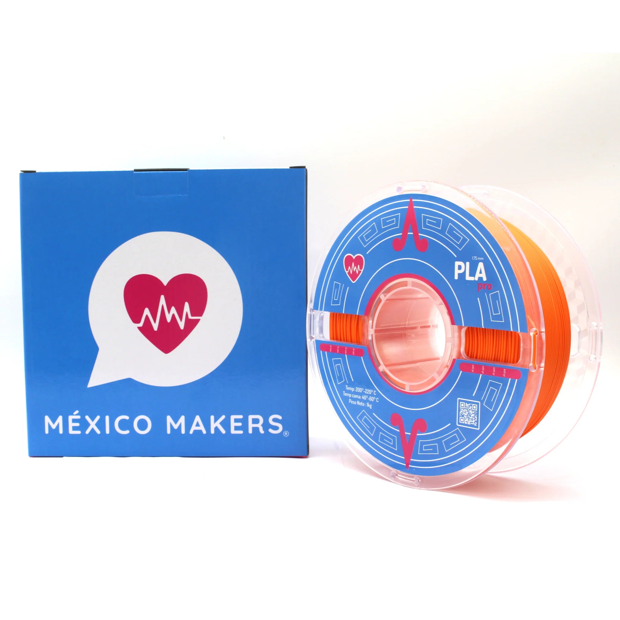 México Makers - Filamento PLA PRO Naranja Cempasuchil para Impresora 3D