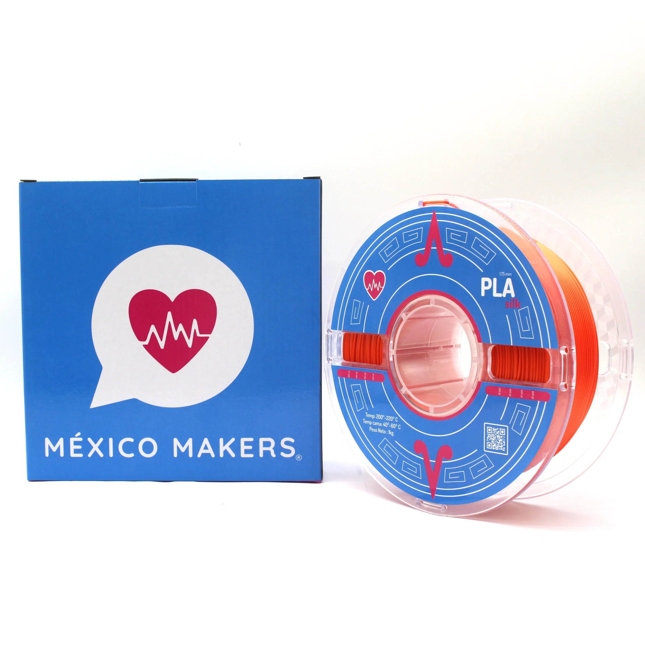 México Makers - Filamento PLA Silk Naranja Monarca para Impresora 3D