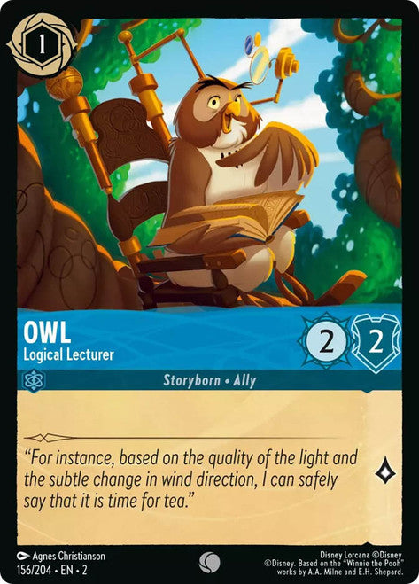 Carta Owl - Logical Lecturer,Set Rise of the Floodborn , Número de Tarjeta 156 , Color Sapphire, Rarity Common