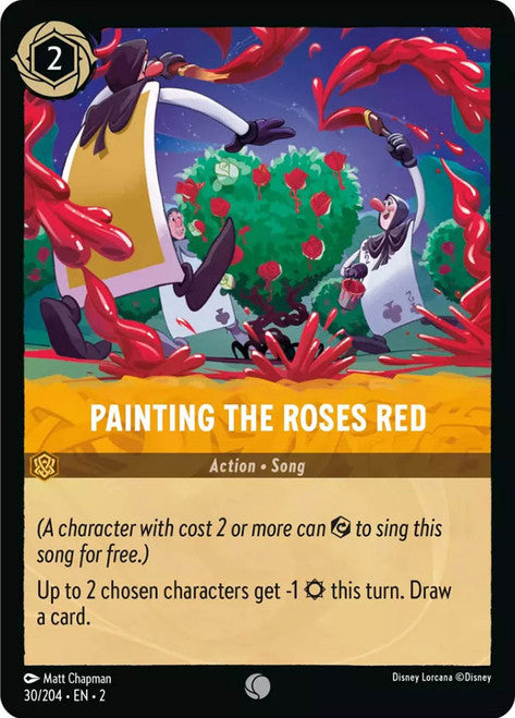 Carta Painting the Roses Red,Set Rise of the Floodborn , Número de Tarjeta 30 , Color Amber, Rarity Common