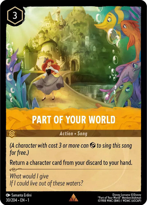 Carta Part of Your World,Set The First Chapter, Número de Tarjeta 30 , Color Amber, Rarity Rare