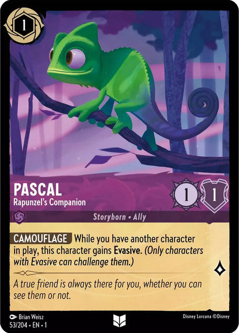 Carta Pascal - Rapunzel's Companion,Set The First Chapter, Número de Tarjeta 53 , Color Amethyst, Rarity Uncommon