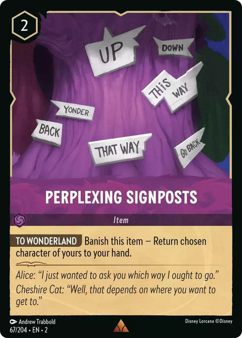 Carta Perplexing Signposts,Set Rise of the Floodborn , Número de Tarjeta 67 , Color Amethyst, Rarity Rare