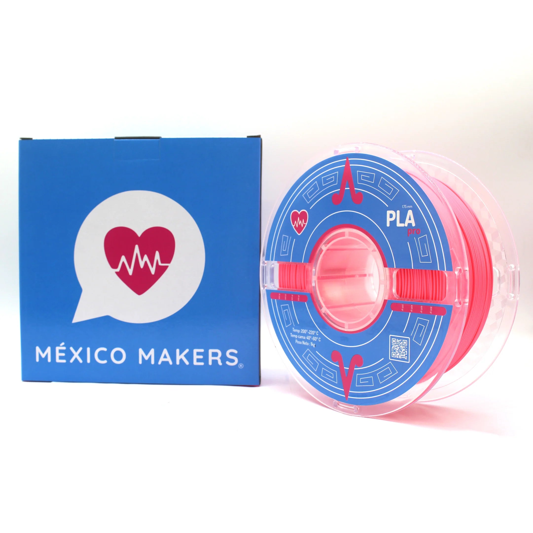 México Makers - Filamento PLA PRO Rosa Coral para Impresora 3D