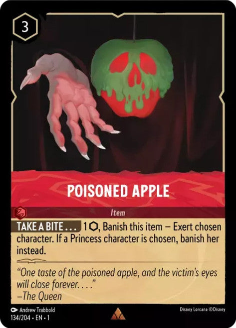 Carta Poisoned Apple,Set The First Chapter, Número de Tarjeta 134 , Color Ruby, Rarity Rare