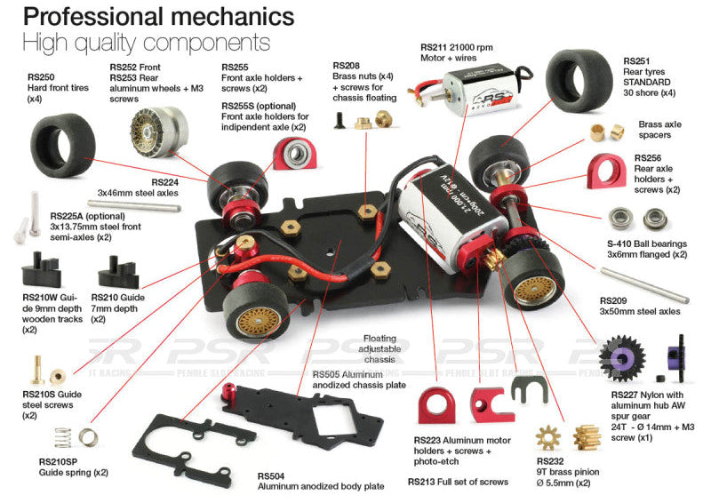 Revo Slot - Porsche 934 white kit, with assembled chassis