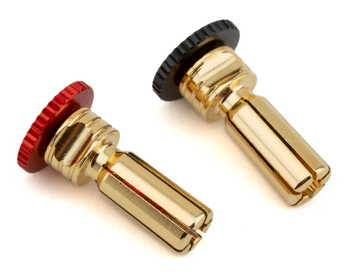 Protek RC - Twist Lock Adjustable Bullet Plug Grips w/5mm Bullets (Red/Black)