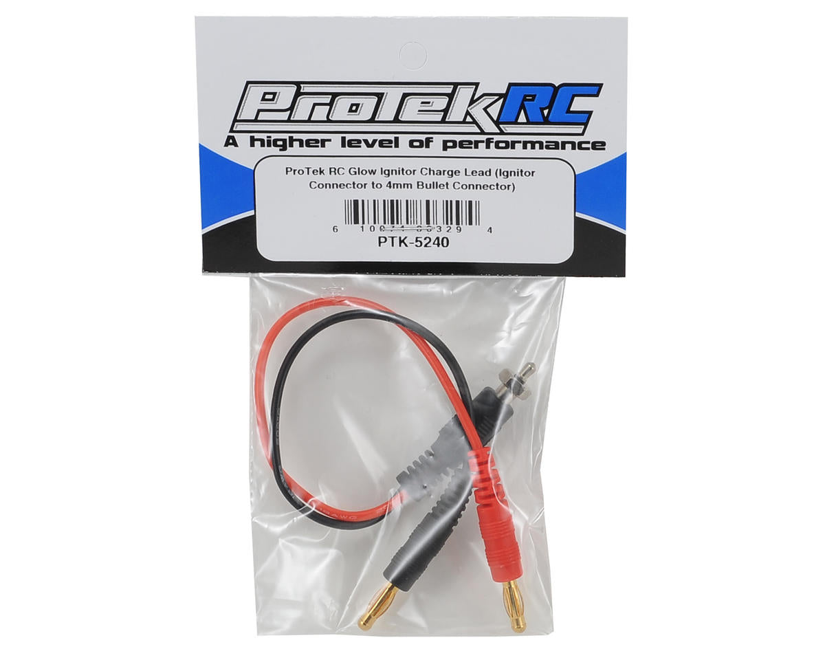 Protek RC - Glow Ignitor Charge Lead (Ignitor Connector to 4mm Bullet Connector)