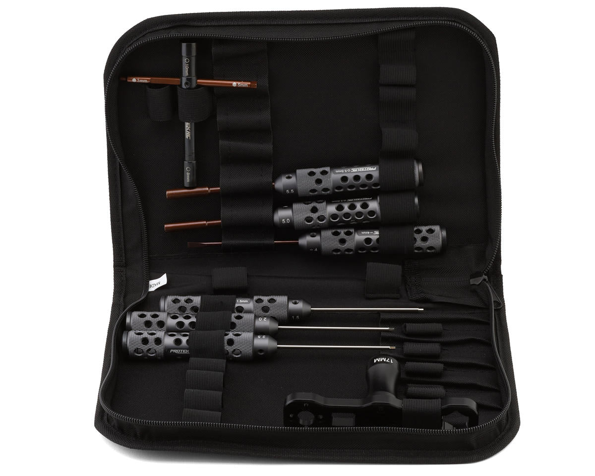 Protek RC - 8-Piece Metric Hex & Nut Driver "TruTorque" 1/8 Surface Tool Set w/Carrying Case