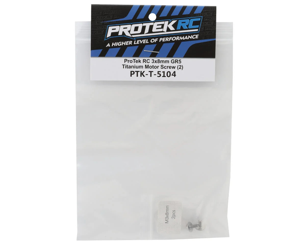 Protek RC - GR5 Titanium Motor Screw (2) (3x8mm)