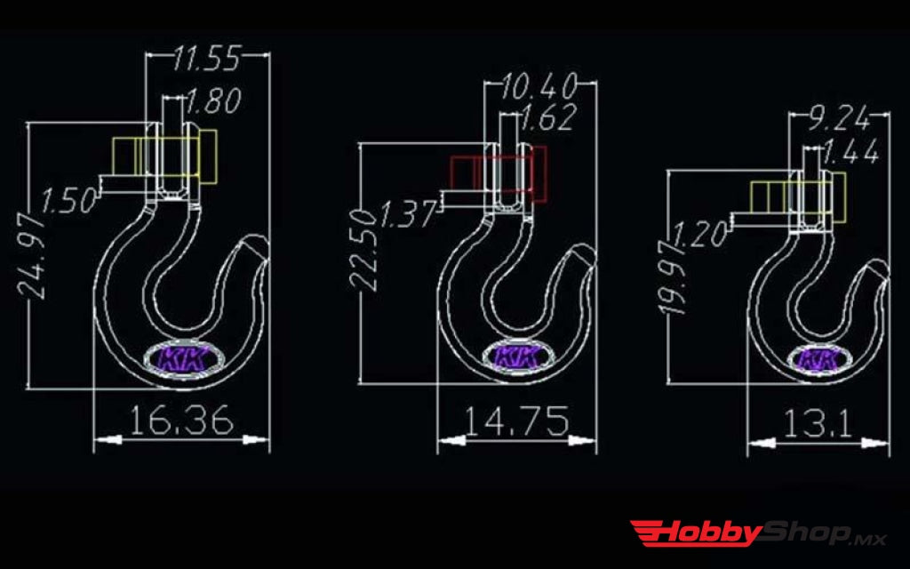 Rc4Wd - Gancho Pequeño King Kong (Cromo Negro) En Existencia
