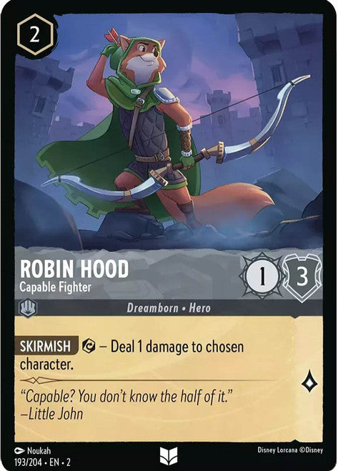 Carta Robin Hood - Capable Fighter,Set Rise of the Floodborn , Número de Tarjeta 193 , Color Steel, Rarity Uncommon