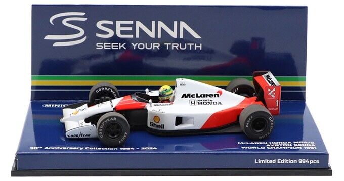 Minichamps - Ayrton Senna McLaren MP4/6 #1 F1 Campeón del mundo 1991 Dirty Version, escala 1:43