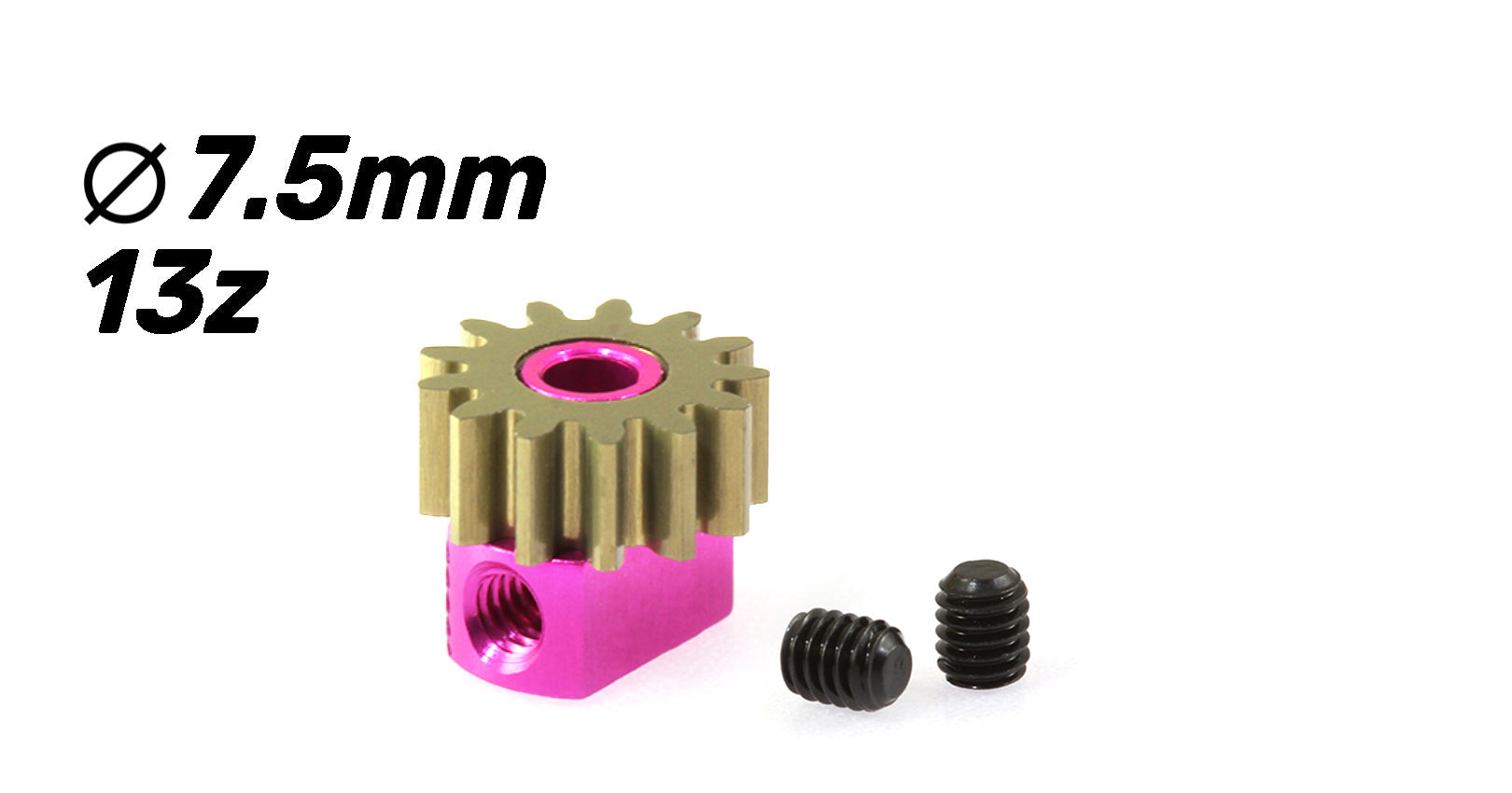 ScaleAuto - Piñón extraíble 13d. M50 ø7,5mm en ergal para eje 2mm con fijación mediante tornillo M2.5mm.