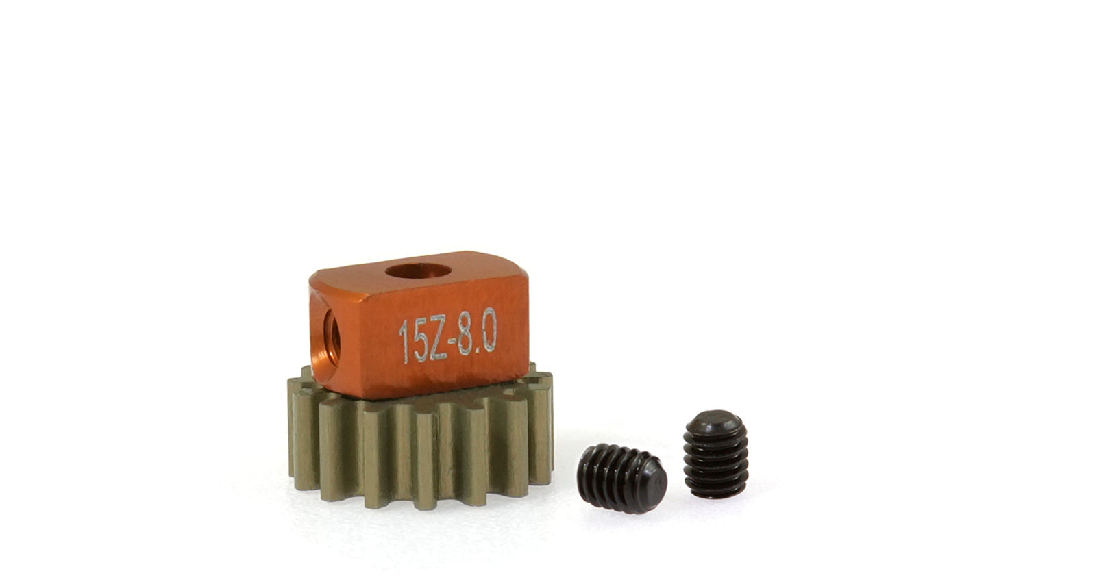 ScaleAuto - Piñón extraíble 15d. M50 ø8,0mm en ergal para eje 2mm con fijación mediante tornillo M2mm.