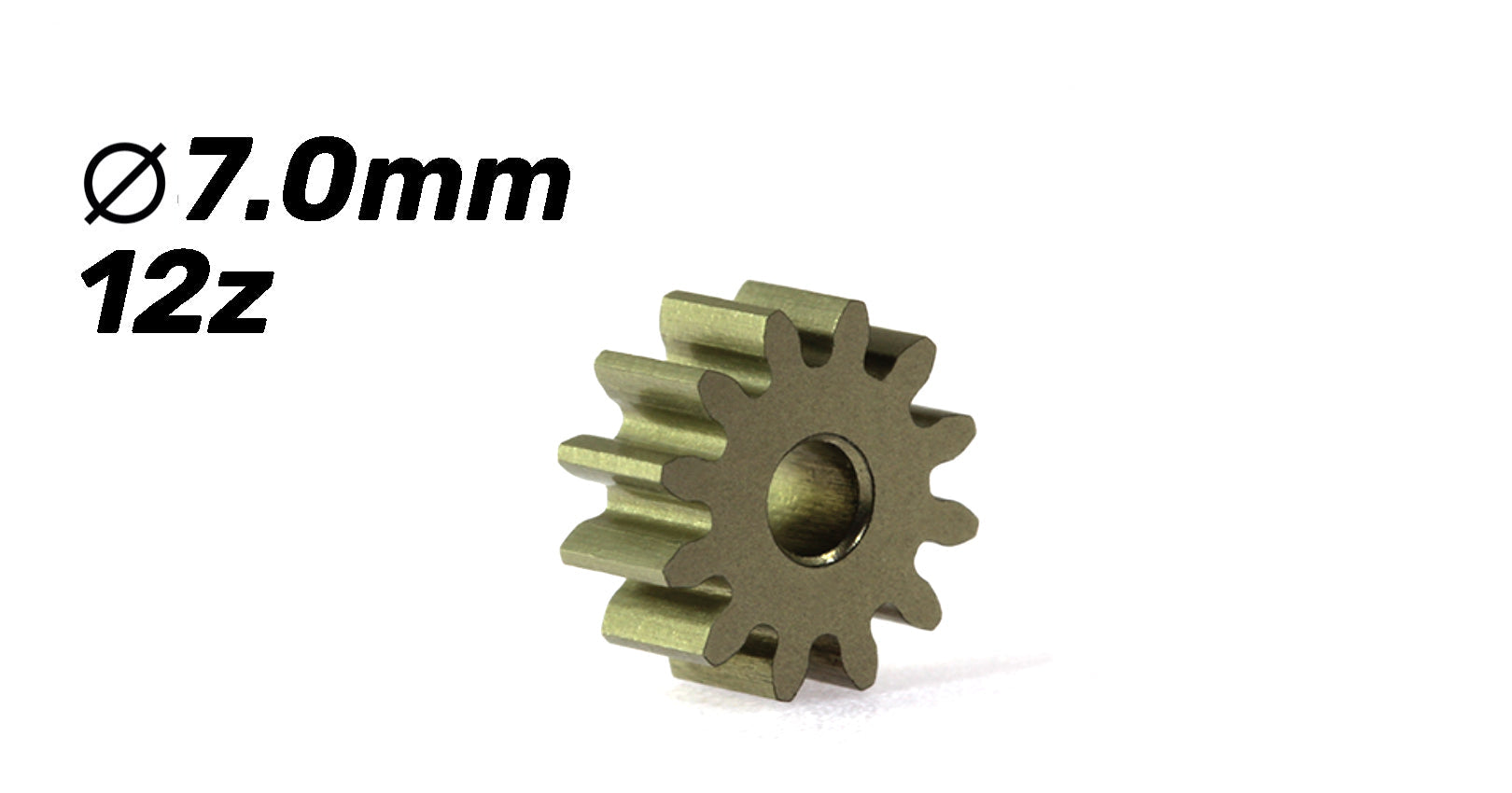 ScaleAuto - Piñón 12d. ergal . ø7,0mm para eje de 2mm