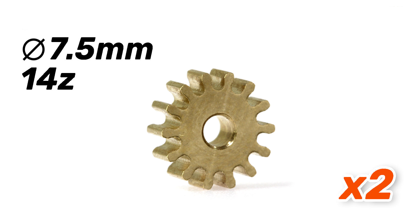 ScaleAuto - Piñón 14 laton ø7,5mm para eje de 2mm