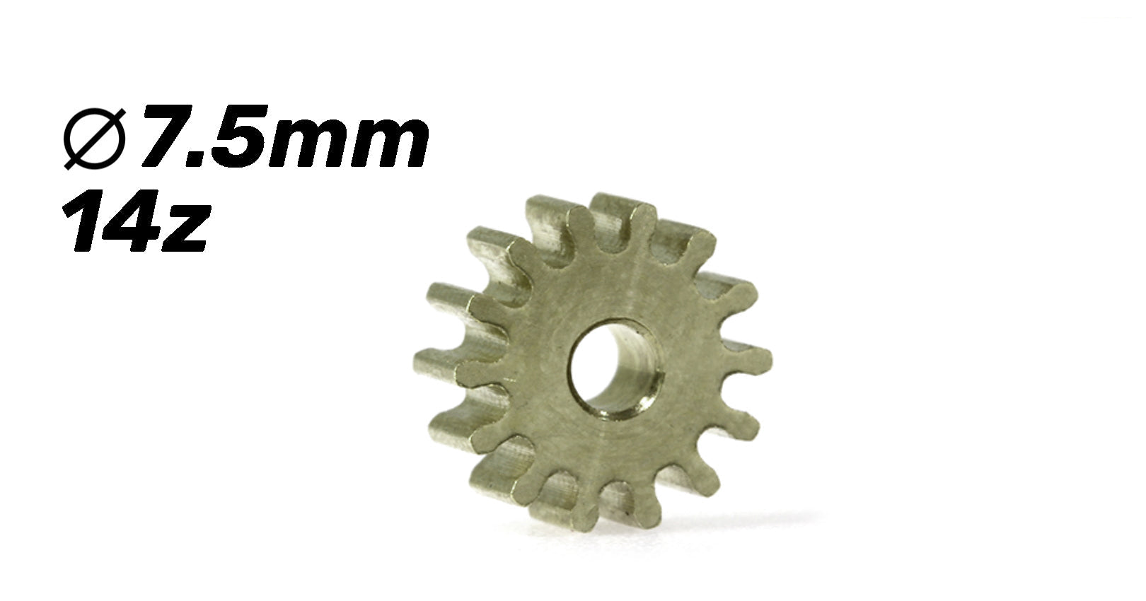 ScaleAuto - Piñón 14d. ergal ø7,5mm para eje de 2mm.