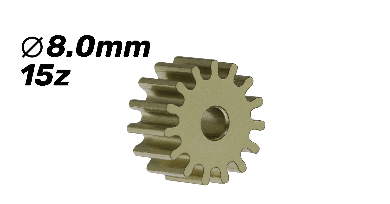 ScaleAuto - Piñón 15d. ergal . ø8,0mm para eje de 2mm
