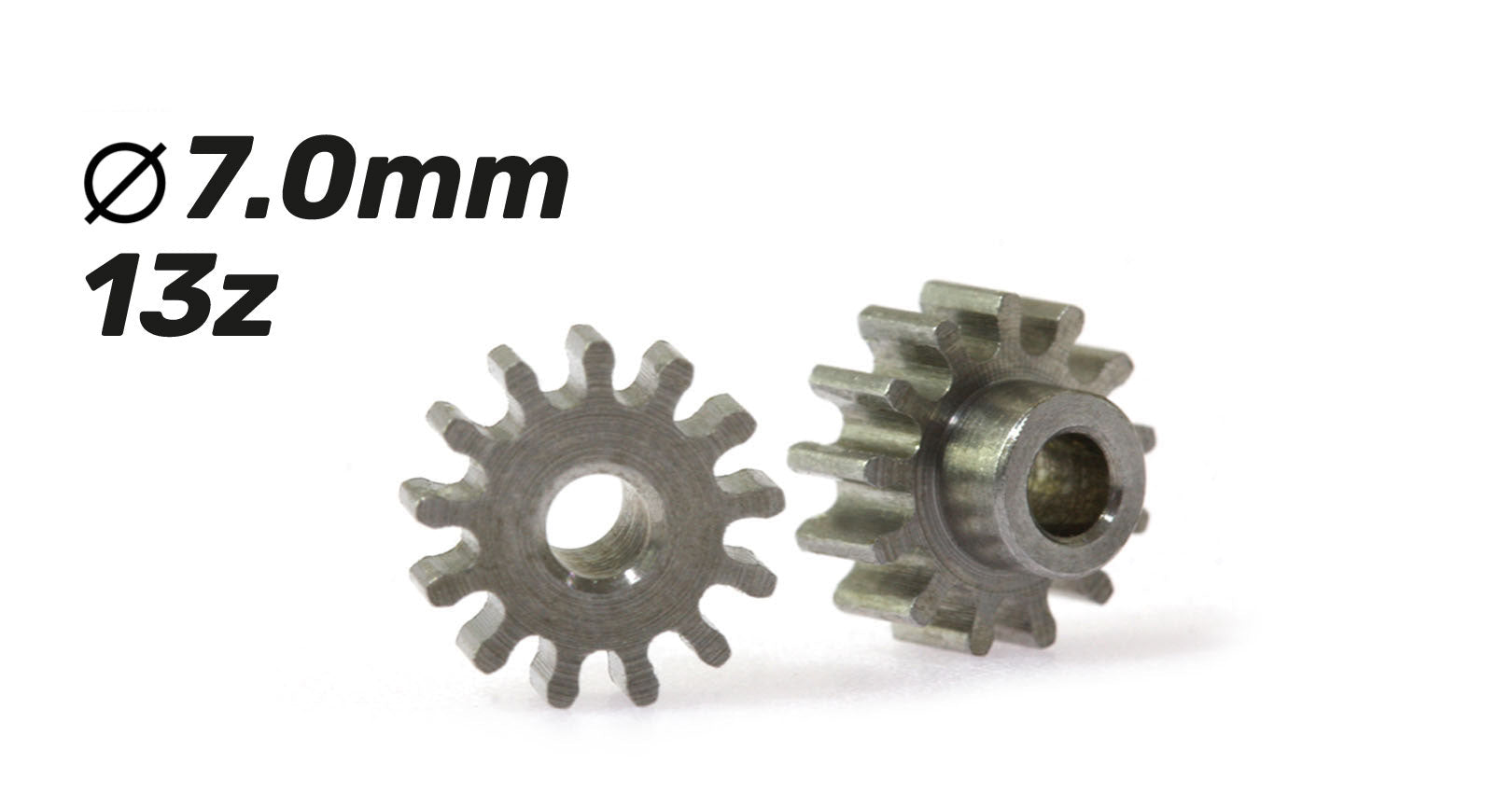 ScaleAuto - Piñón 13d. Acero para eje 2mm. ø7,0mm x 2.5mm