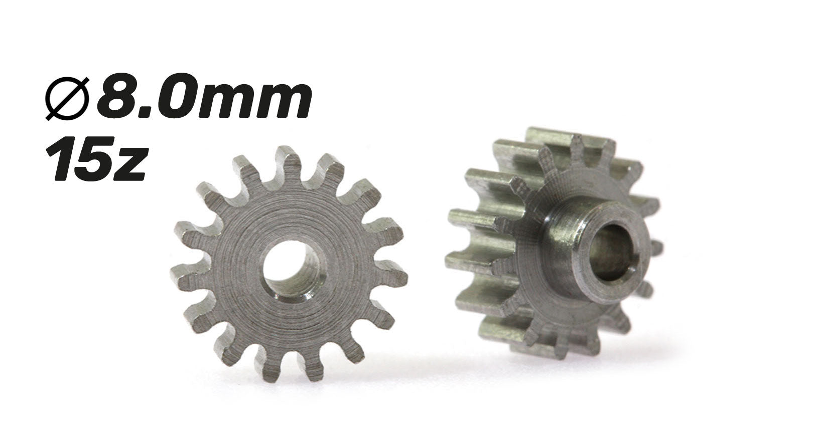 ScaleAuto - Piñón 15d. Acero para eje 2mm. ø8,0m x 2.5mm