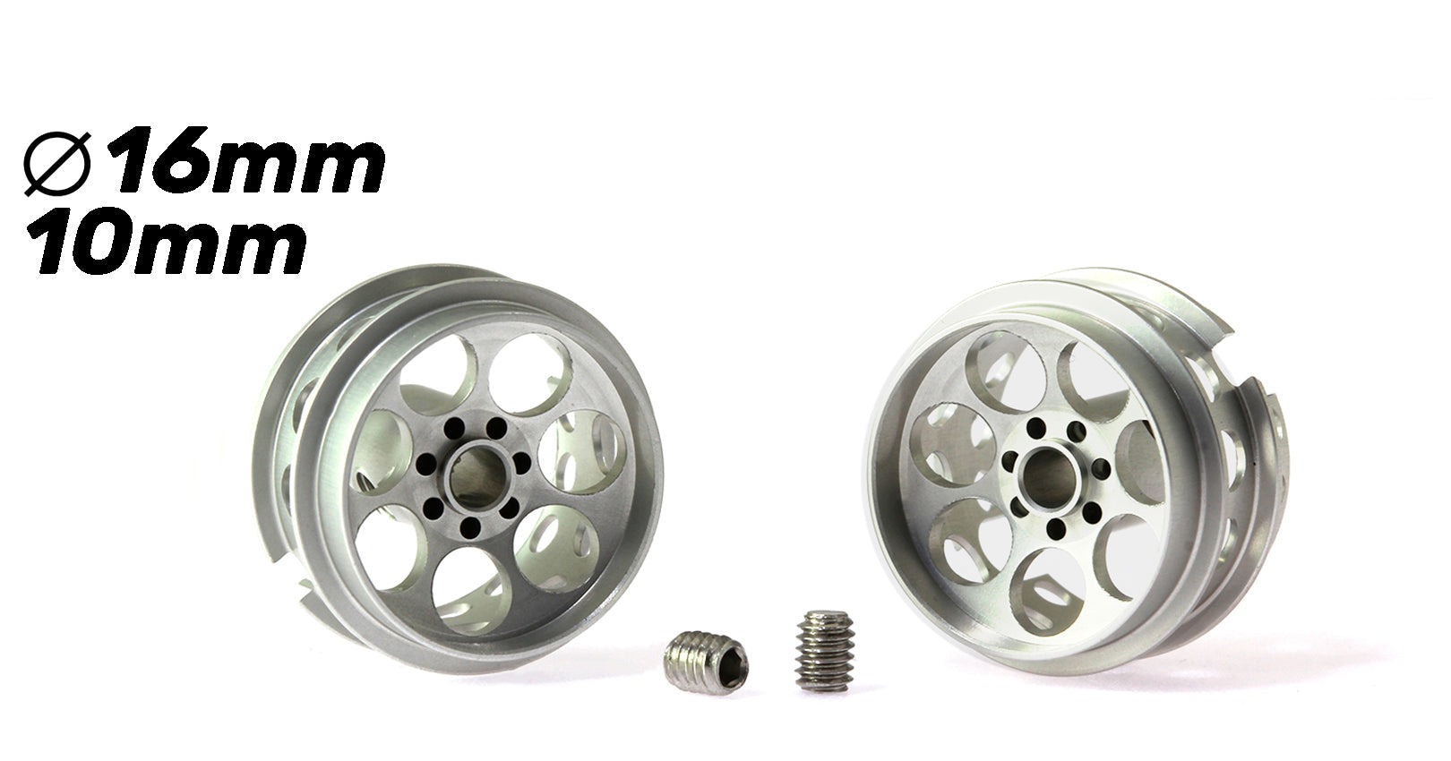 ScaleAuto - Llanta Aluminio 16,0x10mm. AIR Monza-2 para Eje 3/32 con Tornillo M2,5.